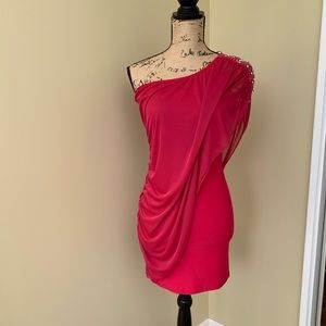 Body Central magenta one shoulder dress